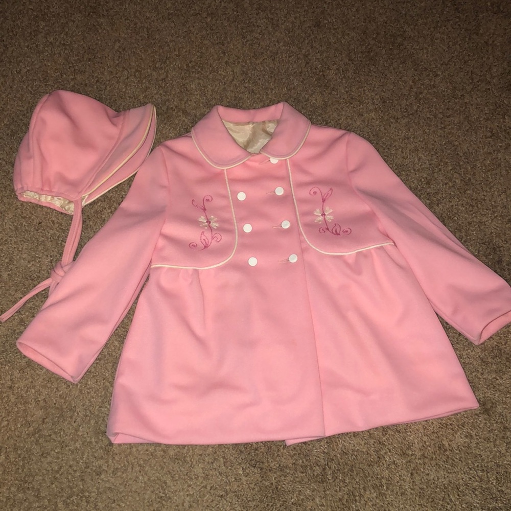 Vintage Tailor Made by Cute Togs in NY Pink Size 4 toddler Lined jacket and hat